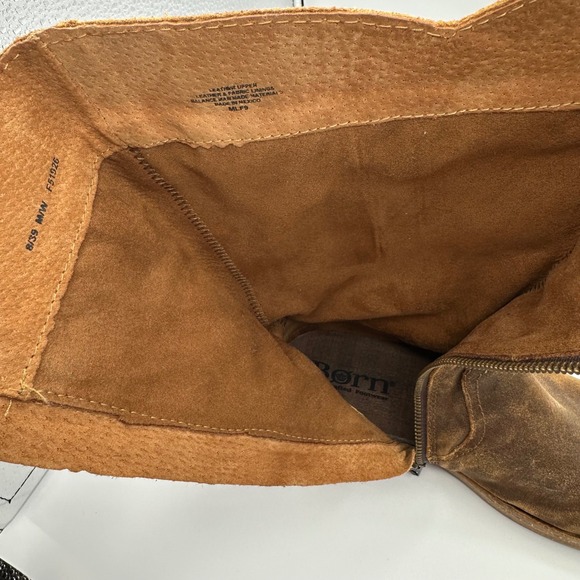 Born Tonic Boots Womens 8 Rust Oiled Suede Leather Brown Distressed Moto - Picture 5 of 11